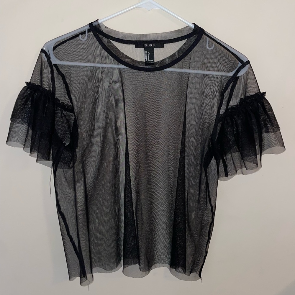 Black Mesh Top